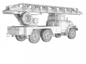 ZiL 131 AL-30 fire truck 1988 3D Model