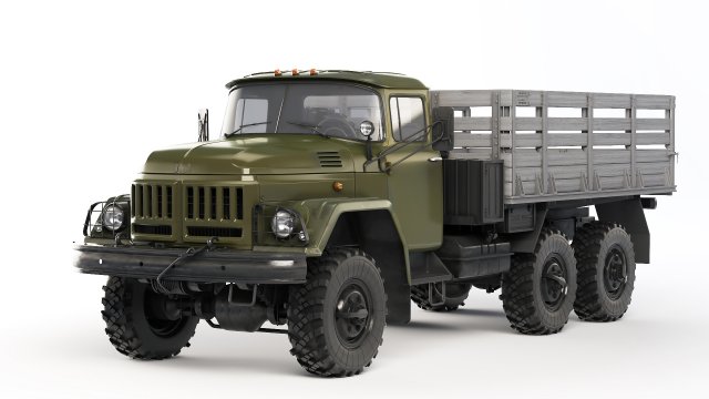 ZiL 131 flatbed body 1966 3D Model .c4d .max .obj .3ds .fbx .stl .blend 