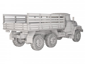 ZiL 131 flatbed body 1966 3D Model