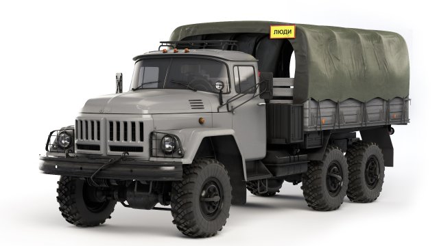 ZiL 131 tarpaulin body 1967 Modèle 3D .c4d .max .obj .3ds .fbx .stl .blend 