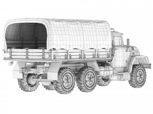 ZiL 131 tarpaulin body 1967 Modèle 3D