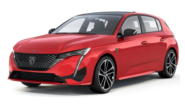 Peugeot 308 GT Sport 2023 3D Model .c4d .max .obj .3ds .fbx .stl .blend 