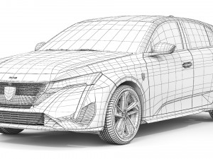 Peugeot 308 GT Sport 2023 3D Модель