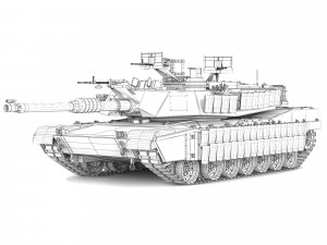 Tank Abrams M1A2 SEP TUSK II 2020 3D Model