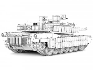 Tank Abrams M1A2 SEP TUSK II 2020 3D Model