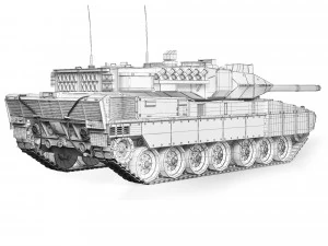 Tank Leopard 2A7V 2016 3D Model