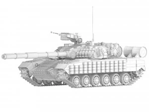 Tank T-64 BV 2017 3D Model