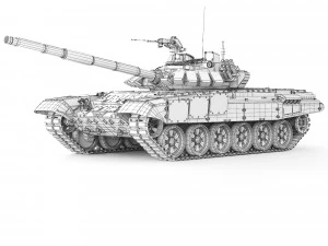 Tank T-72B3 2012 3D Model
