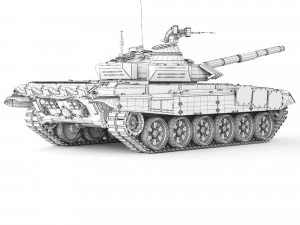 Tank T-72B3 2012 3D Model