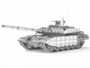 Tank T-90M 2020 3D Model