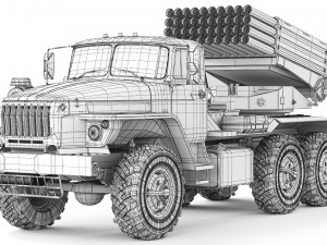 BM-21 Grad Ural 4320 2010 3D Model