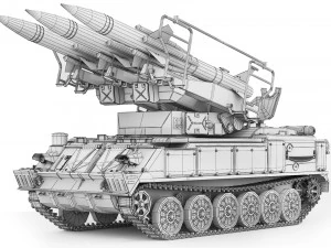 2K12 Kub SA-6 Gainful 1967 3D Model