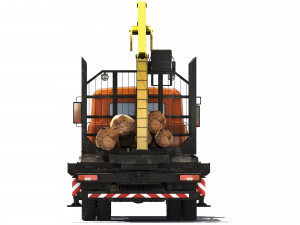 KrAZ 6233M6 timber carrier 2003 3D Model