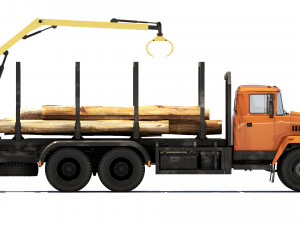 KrAZ 6233M6 timber carrier 2003 3D Model