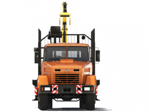 KrAZ 6233M6 timber carrier 2003 3D Model