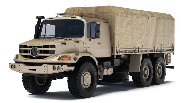 Mercedes-Benz Zetros 3042 tarpaulin body 2019 3D 模型 .c4d .max .obj .3ds .fbx .stl .blend 
