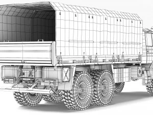 Mercedes-Benz Zetros 3042 tarpaulin body 2019 3D Model