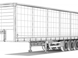 Kogel S24-1 Semi-trailer curtain 2021 3D Model