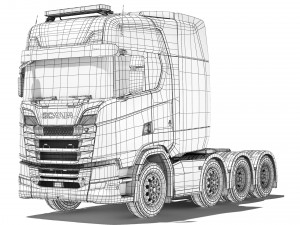 Scania R730 8X4 2020 3D Model