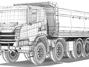 Scania G500 XT 8x4 tipper 2022 Modelo 3D