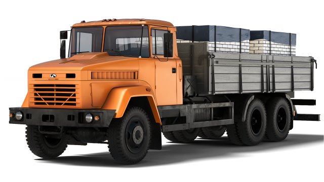 KrAZ 65053 flatbed 2008 3D Model .c4d .max .obj .3ds .fbx .stl .blend 