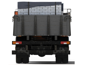 KrAZ 65053 flatbed 2008 3D Model