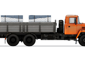KrAZ 65053 flatbed 2008 3D Model