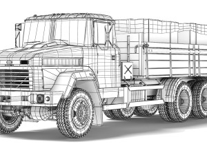KrAZ 65053 flatbed 2008 3D Model