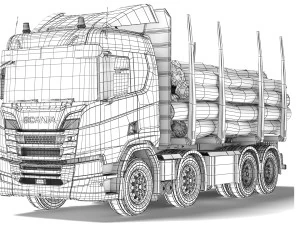 Scania R650 timber 2020 3D Model