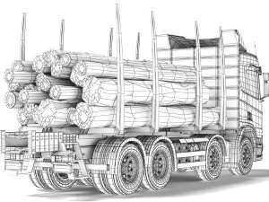 Scania R650 timber 2020 3D Model
