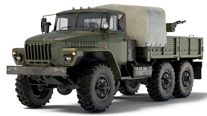 Ural 4320 ZU-23-2 1998 3D Model .c4d .max .obj .3ds .fbx .stl .blend 