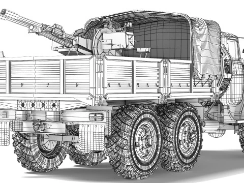 Ural 4320 ZU-23-2 1998 3D Model in Combat 507531 | 3DExport