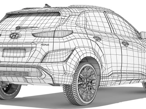 Hyundai Kona 2021 3D Model