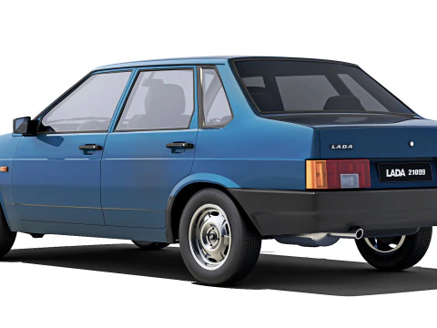 VAZ Lada 21099 Samara 1991 3D Model