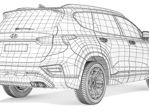 Hyundai Santa Fe 2019 3D 模型