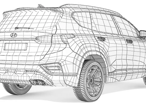 Hyundai Santa Fe 2019 3D Model