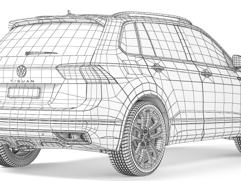 Volkswagen Tiguan Allspace 2022 3D Модель