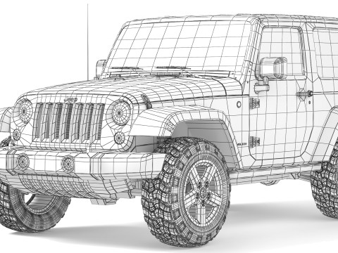 Jeep Wrangler Rubicon 2007 Modelo 3D