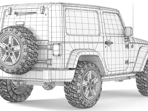 Jeep Wrangler Rubicon 2007 Modelo 3D