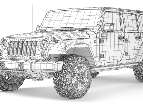 Jeep Wrangler Unlimited 2008 3D 模型