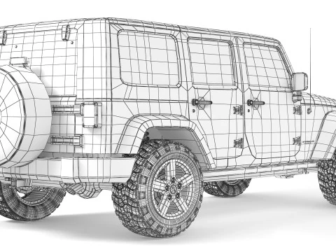 Jeep Wrangler Unlimited 2008 3D Model