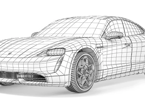Porsche Taycan Turbo S 2020 3D Model