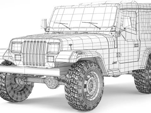 Jeep Wrangler YJ 1987 3D Model