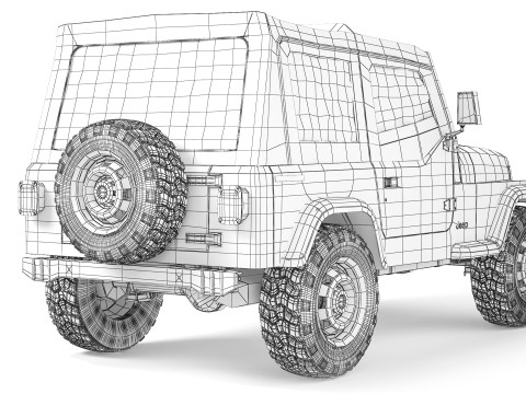 Jeep Wrangler YJ 1987 3D 模型