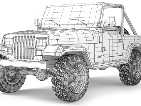 Jeep Wrangler YJ 1988 3D Модель