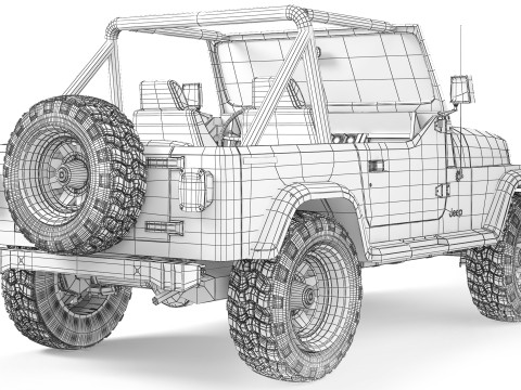Jeep Wrangler YJ 1988 3D Модель