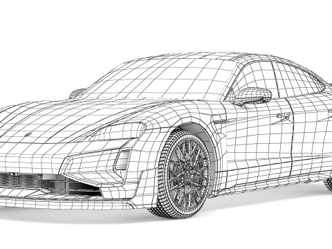 Porsche Taycan Turbo GT 2025 Modelo 3D