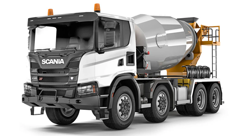 Scania G500 XT 8x4 concrete mixer 2022 3D Model .c4d .max .obj .3ds .fbx .stl .blend 