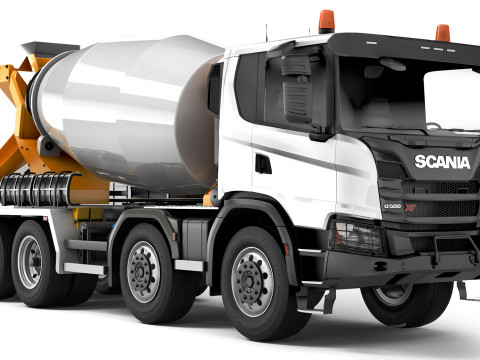 Scania G500 XT 8x4 concrete mixer 2022 3D Model