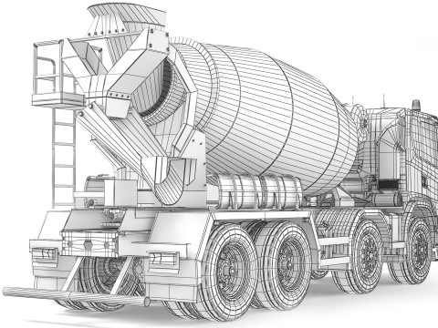 Scania G500 XT 8x4 concrete mixer 2022 3D Model